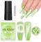 Makartt Cat Eye UV Gel - 10ml Glitzer Gel für Nägel mit Cateye Magnet Stick Soak Off Magnetischer UV Nagellack DIY Manicure zu Hause Nail Art Design Valentinstagsgeschenk,Jade Joy
