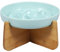 Gamelle Anti Glouton Chat Ceramique Gamelle Anti Glouton Petit Chien avec Bambou Support Gamelle Anti Glouton Chat Surélevée Prévenir Vomissements Indigestion Obésité (Vert)
