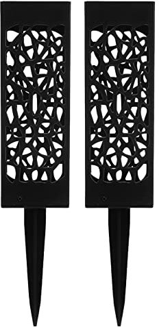 YLSZHYR 2 Jarrones para Tumba de Cementerio, Columna Negra, Diseño Hueco único, Inserto en el Suelo, Soportes de Flores para Tumba, Jarrón para Decoración de Tumbas de Cementerio