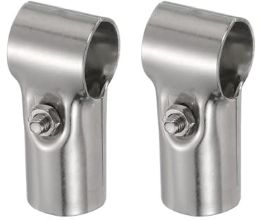 QUARKZMAN T Tubería Abrazadera Conector 2uds Estructural Tubería Conector Cadena Enlace Valla Abrazadera Inoxidable Acero Esquina Extremo Rieles Abrazadera para OD 1 (25mm)