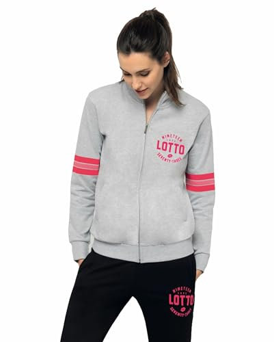 Lotto Tuta Donna in Felpa Estiva - Tuta Donna Completa - Sportiva - Leggera Morbida per il tuo massimo comfort (5008 GRIGIO, XL)