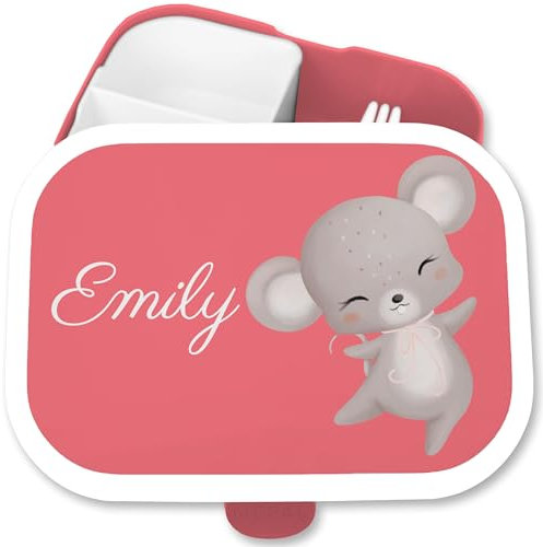 Brotdose Kinder Campus für Mepal - Süße Maus Mausmotiv Mausliebe - 750 ml - Rosa - brotbox name kindergarten