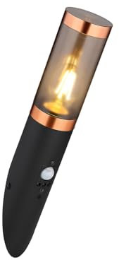 GLOBO LIGHTING Außenwandleuchte Schwarz & Kupfer mit Bewegungsmelder, Höhe 41cm