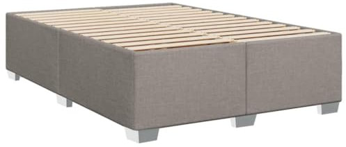 vidaXL Bettgestell, Bett mit Bettfüße Lattenrost, Polsterbett für Schlafzimmer, Doppelbett Bettrahmen, Modern, Taupe 160x200cm Stoff