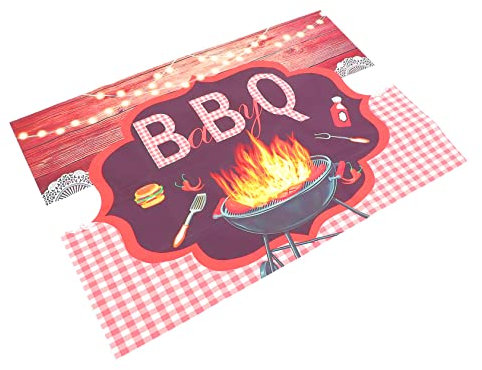 KOMBIUDA Panno di fondo per barbecue stoffa per tappezzeria Decorazione festa barbecue oggetti di scena per barbecue sfondo barbecue arredamento panno appeso a tema panno per barbecue
