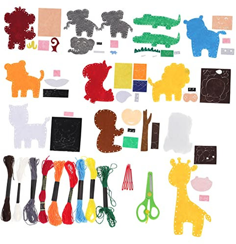 BCOATH Diy Nähset Für Junge Mädchen Filz Tierformen Bastelset Mit Anleitung Niedliche Wildtiere Für Anfänger Kreatives Bastelspielzeug Geschenk Für Jungen Und Mädchen