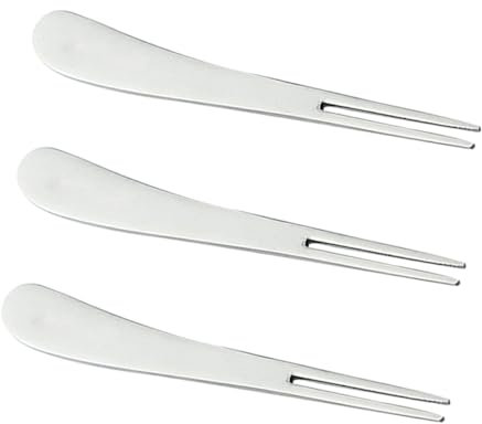 PRETYZOOM Tenedores De Fruta De Acero Inoxidable 3 Piezas Mini 2 Puntas Duraderos Para Aperitivos Fiesta Bar Hogar