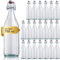 acquaverde | 20 Bottiglie in Vetro Costolata per Acqua, Bevande e Liquori, Design Vintage, Bottiglia Trasparente con Tappo Meccanico Ermetico - 750 ml