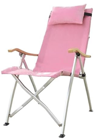Windmilne Verstellbarer Klappstuhl für den Außenbereich, Loungesessel, Camping, hohe Rückenlehne, Schieferkopf, Angeln, tragbar (Rosa A)