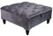 Chesterfield-Ottomane mit Deckel, gepolstert, quadratisch, mit Deckel, stilvoller Fußhocker für Wohnzimmer, vielseitige Spielzeug- und Schuhaufbewahrungsbank, elegantes graues Design