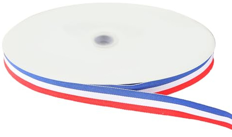 Band mit französischer Flagge, Stoff für Armbänder und Basteln, Stoff (Frankreich-Flagge, 50 Meter / 1 cm)