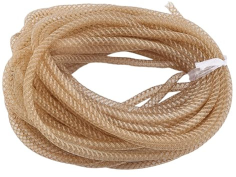 PH PandaHall 22.8m Gold Mesh Rohr 8mm Maschendraht Deco Flex Dekoratives Maschenrohr Flexibles Schlauchband für Handwerk Geschenk Wrapping Kränze Bouquet Mittelstücke Party Hochzeit Dekoration