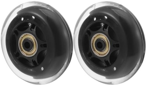 PU Skaterollen 2 Stück mit Lagern, Schwarz für Rollschuhe und Skateboard | Shock Absorption, Druckfest, Inklusive Schraubenschlüssel, für Anfänger und Freizeit auf Gehwegen, Weihnachten Mottoparty
