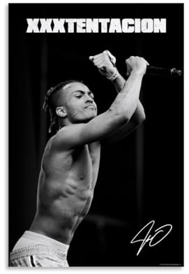 Xxxtentacion Rapper-Musikalbum, Vintage-Retro-Poster, signiertes Cover, Musikposter für Zimmer, ästhetische Leinwand, Wandkunst, Schlafzimmerdekoration, 30 x 45 cm