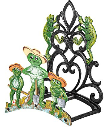 Robuster Gartenschlauchhalter aus Gusseisen, Frosch, Wandmontage, große Kapazität, Wasserschlauchtrommel, Ständer für draußen, stabiler Rohraufhänger für Bewässerungsschlauch
