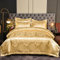 Tospass Satin Bettwäsche 135x200 4Teilig Khaki Jacquard Stickerei Luxus Satin Bettwäsche-Sets Vintage Chic Kühl Sommer Deckenbezug 2 Bettbezug mit Reißverschluss und 2 Kissenbezug 80x80cm