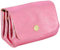 Double Tree - Porte-Monnaie Cartes Cuir Véritable Irisé pour Femme - Portefeuille Compact à Rabat Magnétique et Zippé 3 Compartiments - Pratique Fontionnel - Fuchsia