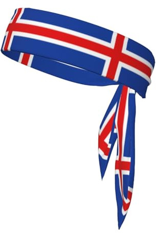 Kühlendes Stirnband mit Flagge von Island, neutrales doppelseitiges Stirnband zum Laufen, Fitness, Karate, Yoga, Fußball