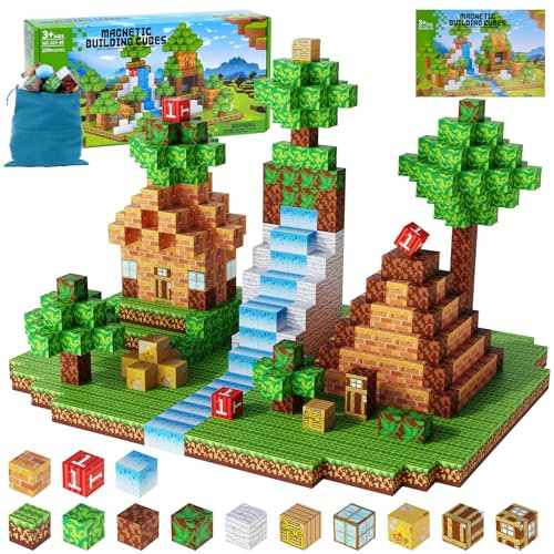 Magnetische Bausteine [100PCS 2.5cm] Bauen Mine Magnete Welt Set für Kinder Montessori Kreative Spielzeug ab 4 5 6 7 8 9, Magnetspiel Spielzeug für Kinder Geschenke ab 3+ Jahre Mädchen Jungs