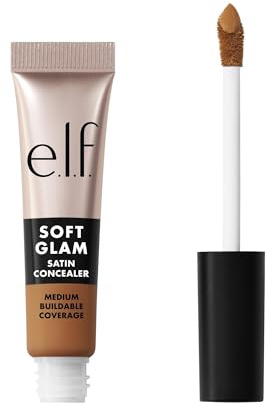 e.l.f. Soft Glam Satin Concealer, mittlere Deckkraft für Unreinheiten und Augenpartie, setzt sich nicht ab, langanhaltend, vegan und tierversuchsfrei, 41 Tan Neutral
