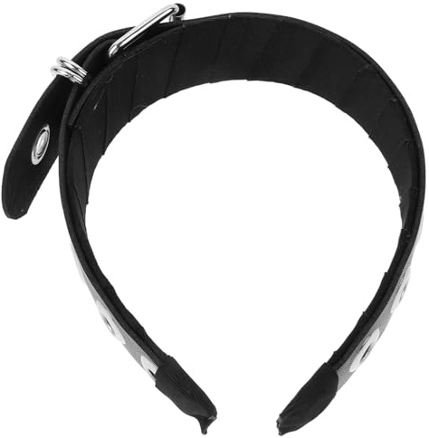 FIXOSHEE Schwarzes PU Leder Stirnband Punk Stil mit Metall Schnalle Handgefertigtes Subkultur Haarband für Mädchen Langlebiges Gothic Haar Accessoire