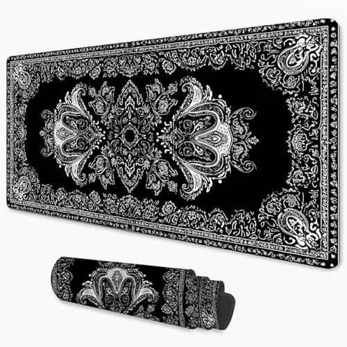 Tapis de Souris Gaming Noir, Tapis de Souris XXL 500x250 mm AVCE Surface Lisse Améliore la Précision et la Vitesse, AntidéRapante ImperméAble Mouse Pad pour PC, Laptop, Bureaux (Bohême) 3Y-1036