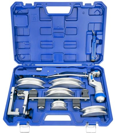 Hiatsu Reversible Tube Bender Kit for Copper & Aluminum, 3/8”–7/8”, Professional HVAC Hand Tool Set with Cutter, Deburrer and Carrying Case