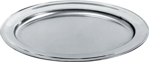 Alessi 110/60 Piatto da Portata Ovale in Acciaio Inossidabile 18/10, Satinato con Bordo Lucido, 60 cm