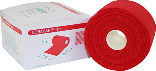 1 x Nobahaft fein Untertape Fixierbinde Haftbinde 20 m x 6 cm rot