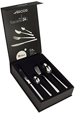 ARCOS 8421002572401 Juego Cubiertos 24 PZAS Cuchara REFRESCO 220 MM. Caja 572400, Acero Inoxidable