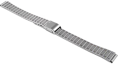 LEONARDO VERRELLI - Uhrenarmband Ersatz Gliederarmband Edelstahl Faltschließe 8100114 (Stegbreite: 10 mm, silberfarbig)