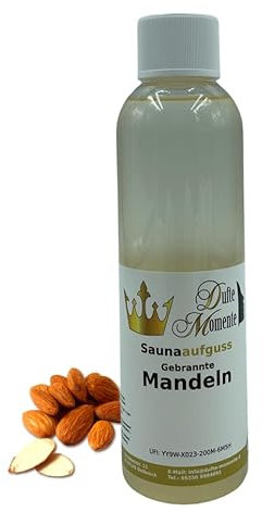 Dufte Momente | Saunaduft Konzentrat Gebrannte Mandeln 250ml | für Finnische Sauna, Banja, Biosauna, Sanarium, … | vegan und ohne Tierversuche