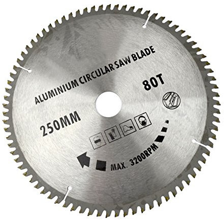 250mm x 30mm TCT Saw Blade 80T / Aluminium Circular Saw With Reducer TE676