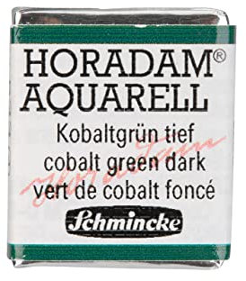 Schmincke – HORADAM® AQUARELL - feinste Künstler-Aquarellfarben, 533 Kobaltgrün tief, 14 533 044, 1/2 Näpfchen