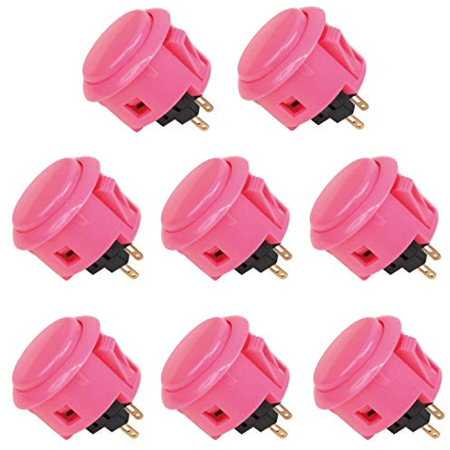 SANWA 8 pz OBSF-30 Rosa OEM Arcade Pulsante (compatibile con Joystick Torneo Catz SF4) OBSF-30 30 mm Pulsanti (rosa) per console di giochi Joystick Arcade