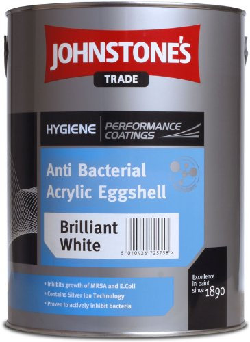 5LTR - JOHNSTONE'S Antibacterial Acrylic Eggshell Brilliant White