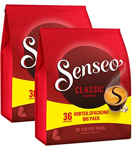 Senseo Regular / Classique, Nouveaux Design, Lot de 2, 2 x 36 Dosettes de Café