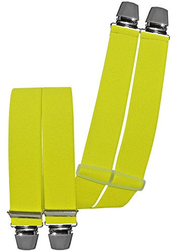 Harrys-Collection Herren Hosenträger 4 Extra Starken Clips uni, Farben:neongelb