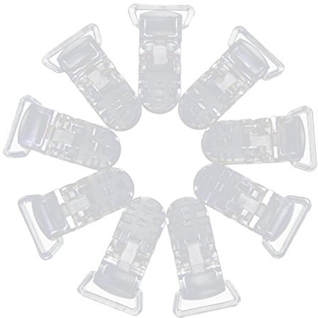 Lot de 10pcs Clip Pince pour Attache-sucette Bretelle Accessoire DIY Clair
