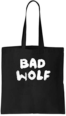clothinx Bad Wolf | Serien und Zeitreise Text-Design Für Rose | Perfekt Für jeden Begleiter und alle Fans des Doktors Stoff-Tasche Schwarz