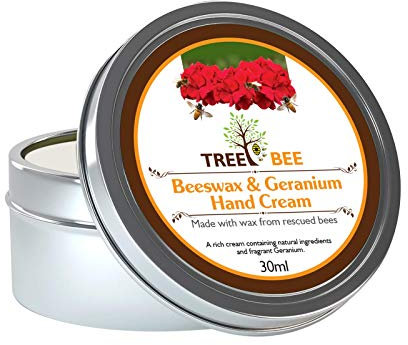 TreeBee 30ml Geranium Beeswax Hand Cream Natural Cracked Dry Hands Skin Chapped