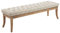 CLP Sitzbank Ramses Mit Polsterung Und Kunstlederbezug I Holzbank Mit 46 cm Sitzhöhe, Farbe:Creme, Größe:150 cm