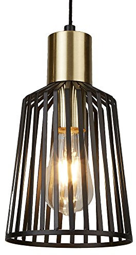 Pendel Lampe Wohn Zimmer Beleuchtung Käfig Leuchte Hänge Spot Strahler Schwarz Searchlight 9412BK