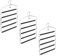 Relaxdays Hosenbügel platzsparend, 3er Set Hosenkleiderbügel mehrfach, Metall, HxBxT: 44,5x37x2,7 cm, silber/schwarz