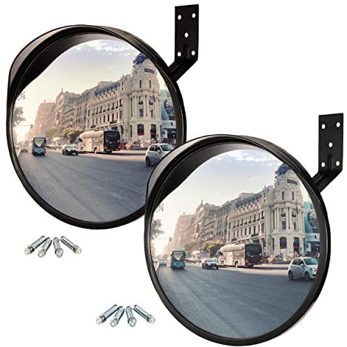 ONVAYA® Verkehrsspiegel 30 cm | Konvexspiegel zur Einsicht von toten Winkeln | Sicherheitsspiegel | Überwachungsspiegel | Panoramaspiegel (2 Stück)