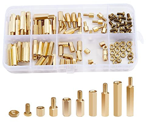 Litorange 180 pezzi M4 maschio femmina esagonale in ottone distanziatore vite dado filettato pilastro PCB scheda madre kit assortimento