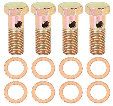 X AUTOHAUX 4 Sets M14x1.5mm Metric Thread Banjo Bolts Brake Fitting Adapter with M14 Washers