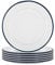 Argon Tableware Enamel Side Plates - 20cm - Pack of 6 - Navy Dining Plates Lightweight Small Dinner Dish for Appetisers, Starters, Mains, Sides, Desserts