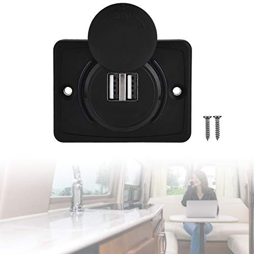 Chargeur USB pour Voiture, Prise USB Voiture Encastrable, Prise USB 12 V, Prise de Chargeur de Voiture Rapide Double USB 3.1A avec vis pour Navires, Yachts, Véhicules Récréatifs, Bus