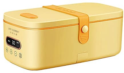 Heating lunch box Electric Heating Lunch Box Self-heating Meal Heat Preservation Without Injection Water Shift With Rice Heating Portable electric lunch box ( Color : Yellow , Size : 22.7x13x9.1CM )